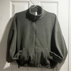 FABLETICS OLIVE GREEN ZIP UP FLEECE JACKET